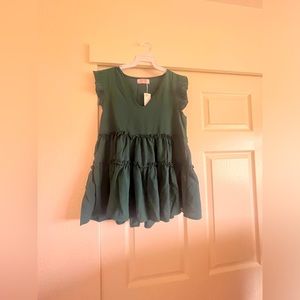 greenish blue blouse. i have a extra large and a small.
